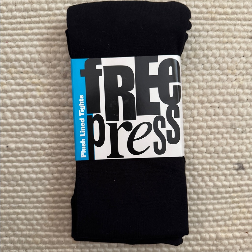 Free Press Black Plush Lined Tights